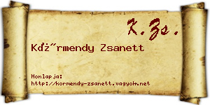 Körmendy Zsanett névjegykártya