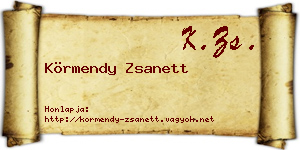 Körmendy Zsanett névjegykártya