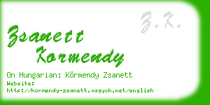 zsanett kormendy business card